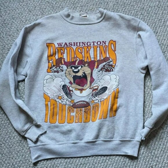 Washington Redskins Taz Looney Tunes Crewneck Sweatshirt - Picture 1 of 2